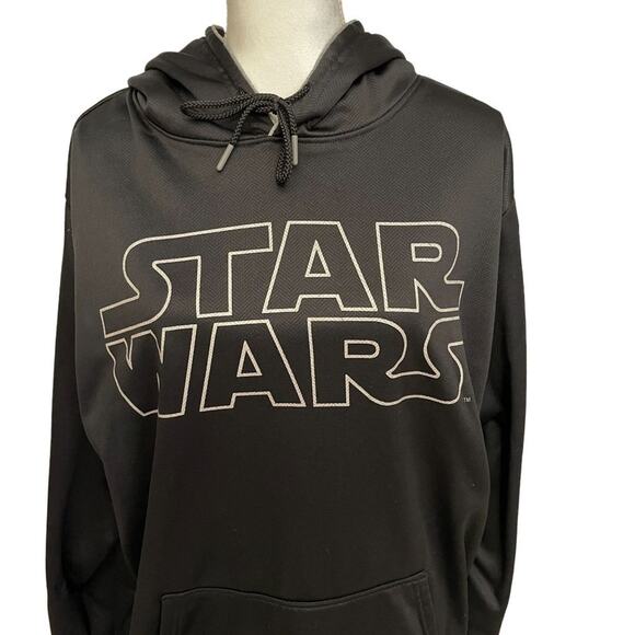 Star Wars Black Hoodie Sweatshirt Jacket Front Pockets Size XL (46/48) - Picture 2 of 11